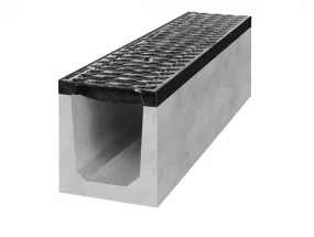 Spádový betonový žlab D400 s litinovou mříží